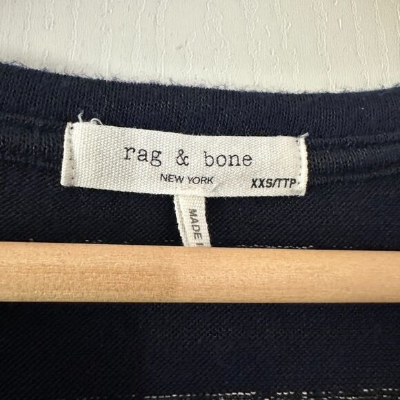 Rag & Bone Womens Blue Striped Long Sleeve Casual Tunic Rayon Blend Soft Sz XXS - Picture 4 of 6